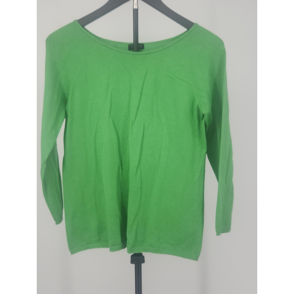 Talbots Womens Green Boat Neck Raglan Sleeve Knit Sweater Size M